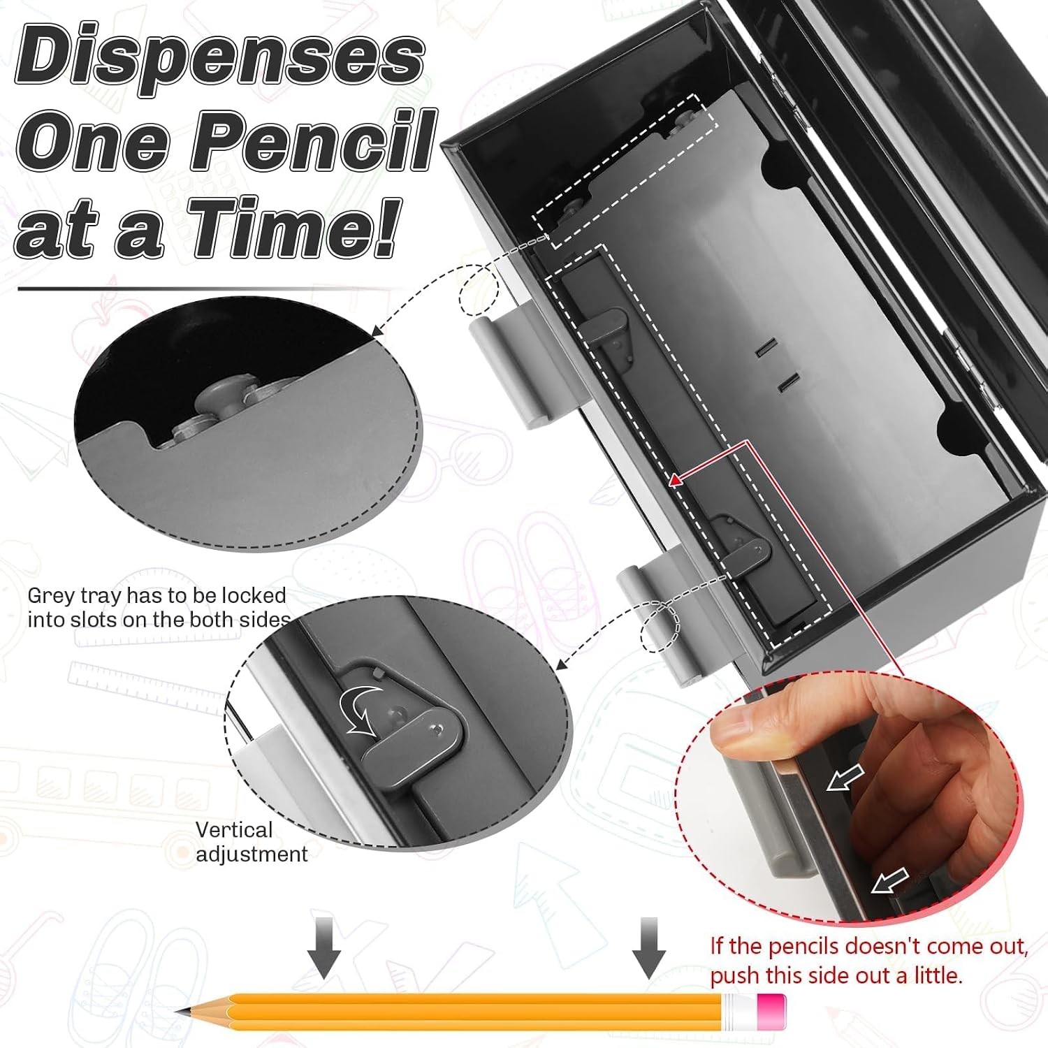 Stainless Steel Pencil Dispenser/Pen Holder Classroom Home Restaurant Bulk