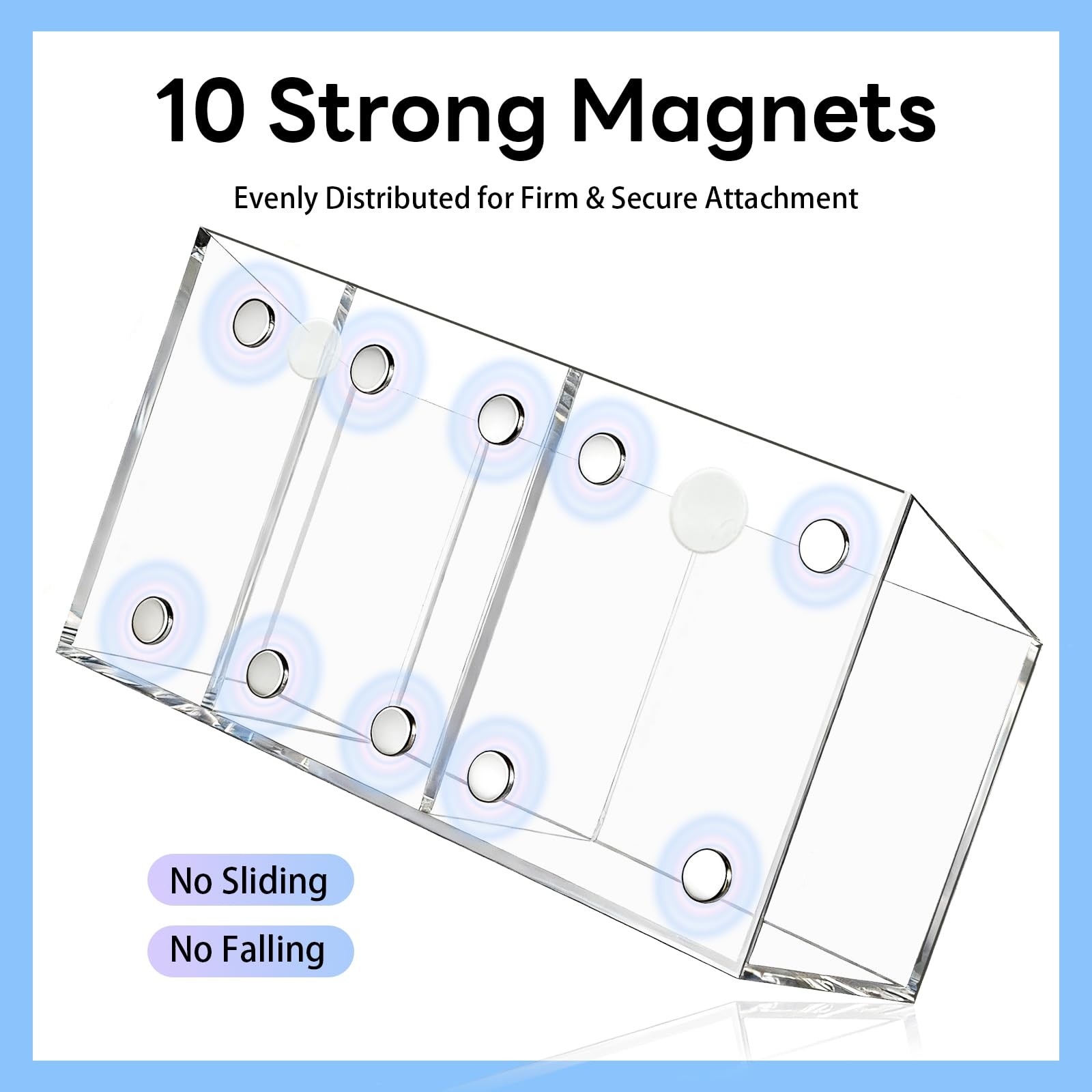 Magnetic Dry Erase Marker Holder Non-Slip Acrylic Magnet Organizer for Fridge