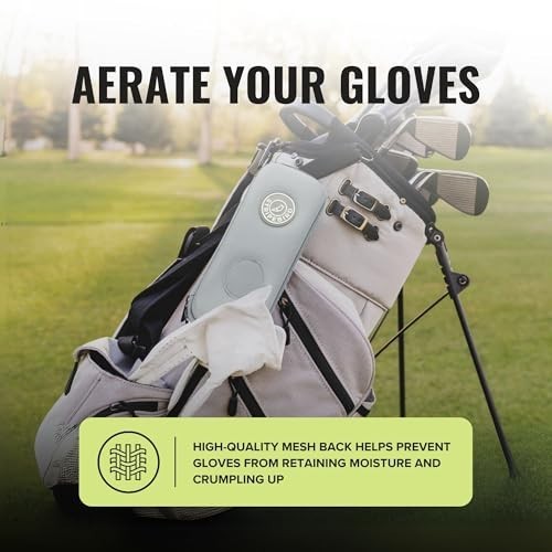 Golf Gloves Case Cool Gray Nylon Mesh Zipper Pouch Storage for 6 Gloves