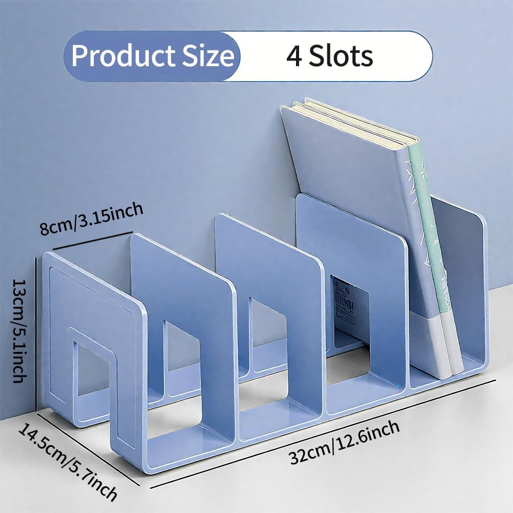 4 PCS Acrylic Desk File Sorter Desktop Organizer 4 Section Clutch Divider