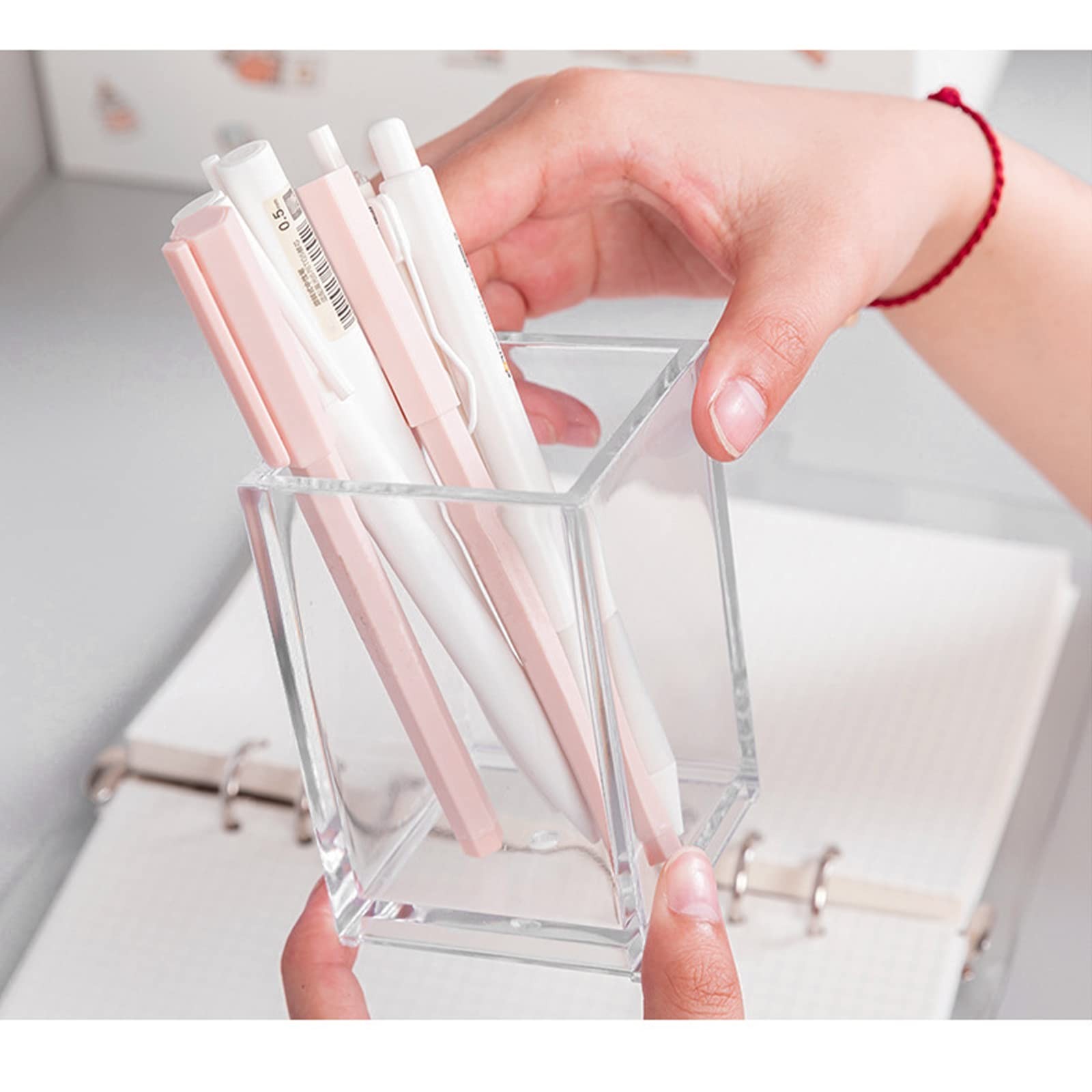 Cerpourt 3 Pack Clear Acrylic Makeup Brush Holder,Acrylic Cosmetic