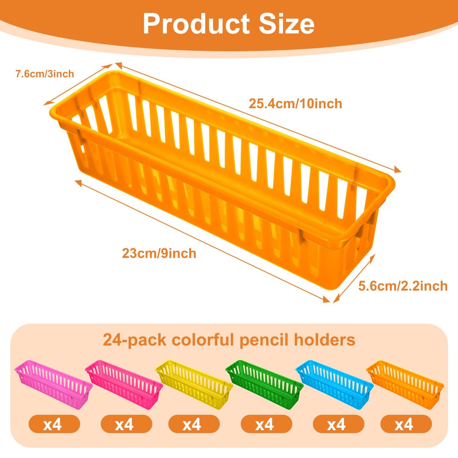 24-Pack Colorful Pencil Holders – PVC Classrooms Storage Baskets for Desk Org…