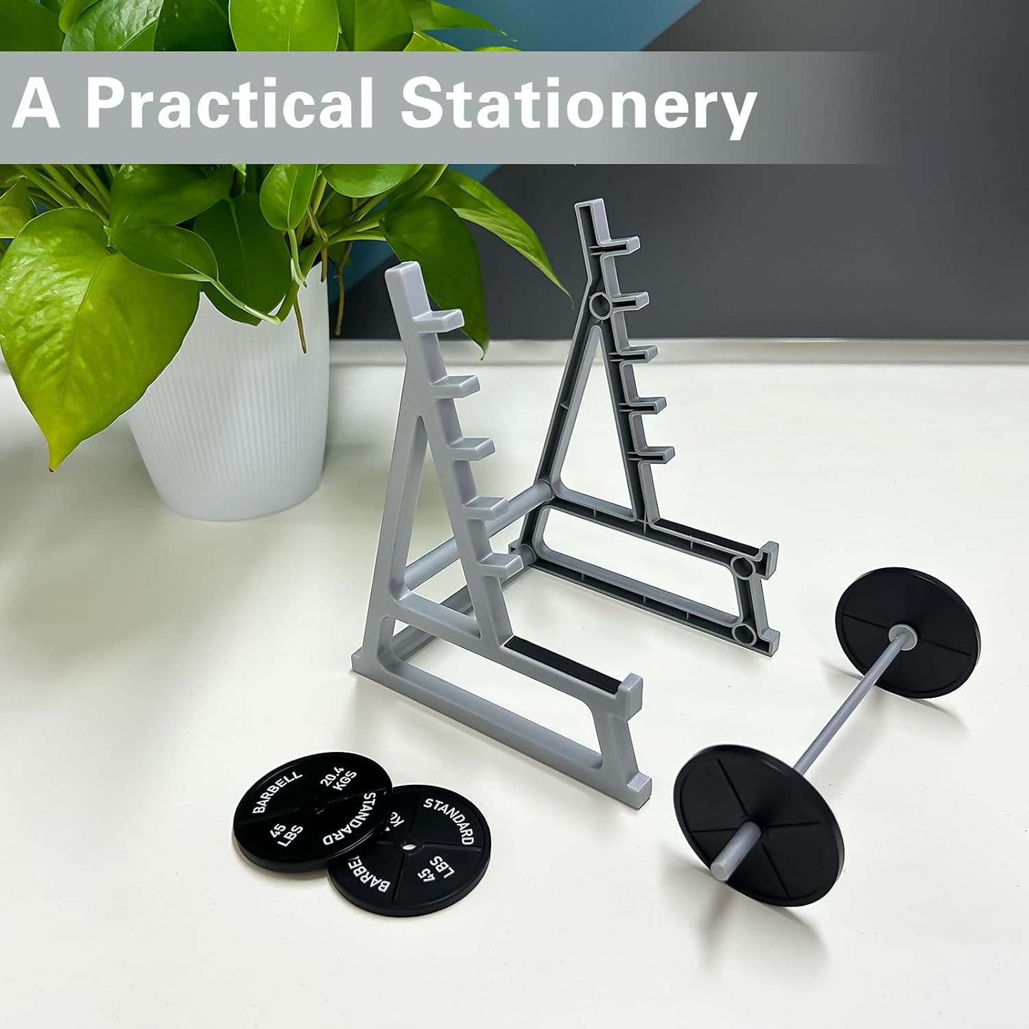 Squat Rack Pen Holder for Desk, Barbell Rack Pen Holder, Gym-Themed Unique Shape