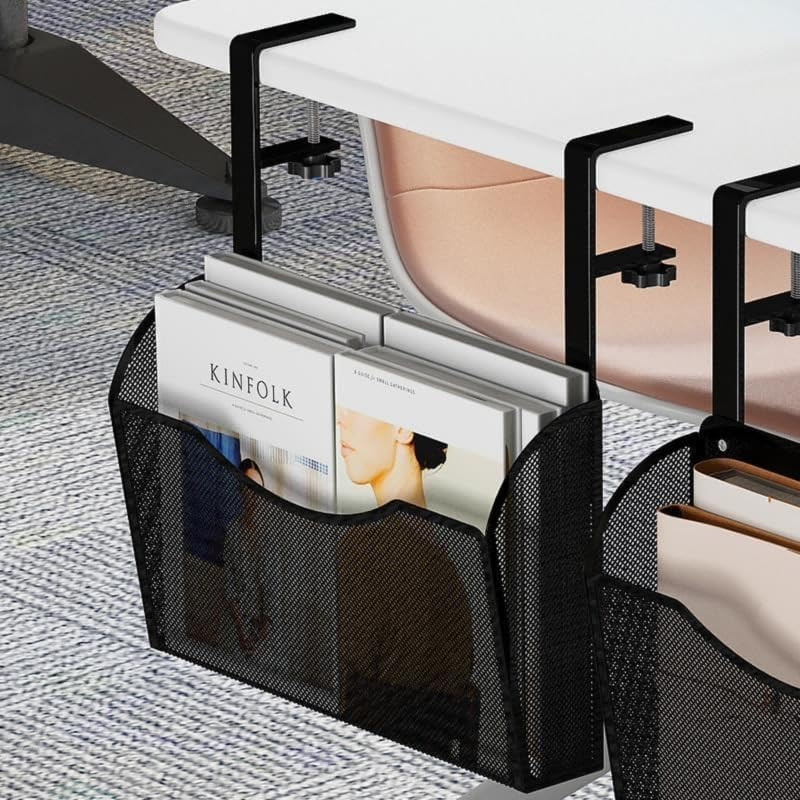 INLDY under Desk Drawer, Desk Side Storage, Hanging Desks Organizer, Clamp on Me