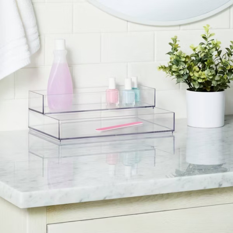 Large 12″x8″x2″ Plastic Organizer Tray Clear