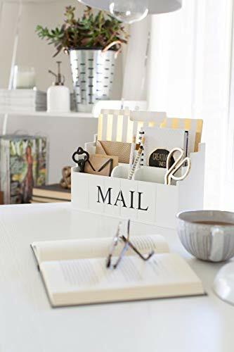 MAIL ORGANIZER Wooden Desk Rustic Country Sorter Holder 3 Tier BLU MONACO