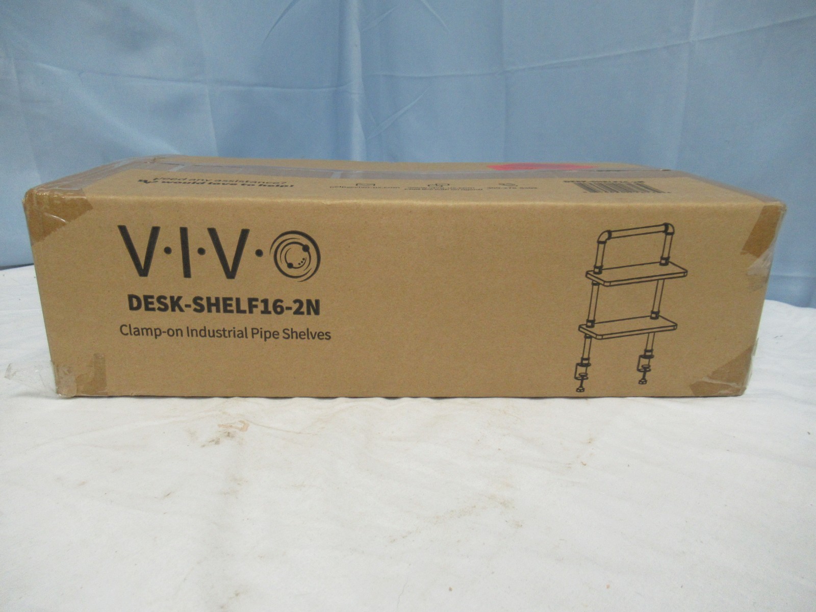 VIVO Clamp-On 16″ 2 Tier Desk Industrial Pipe Shelves DESK-SHELF16-2N (S)
