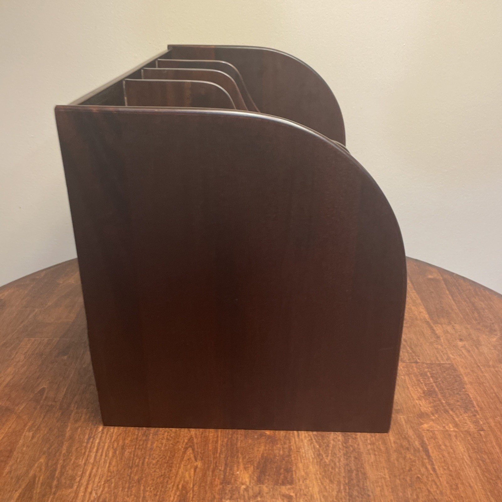 Vintage Danish Modern Style Mahogany Wood Desk Organizer Mail Sorter Selamat HTF