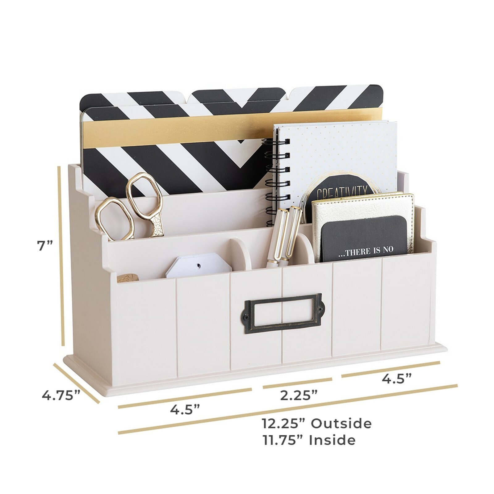 Blu Monaco Light Pink Wooden Mail Organizer – 3 Tier Blush Pink Desk Organizer