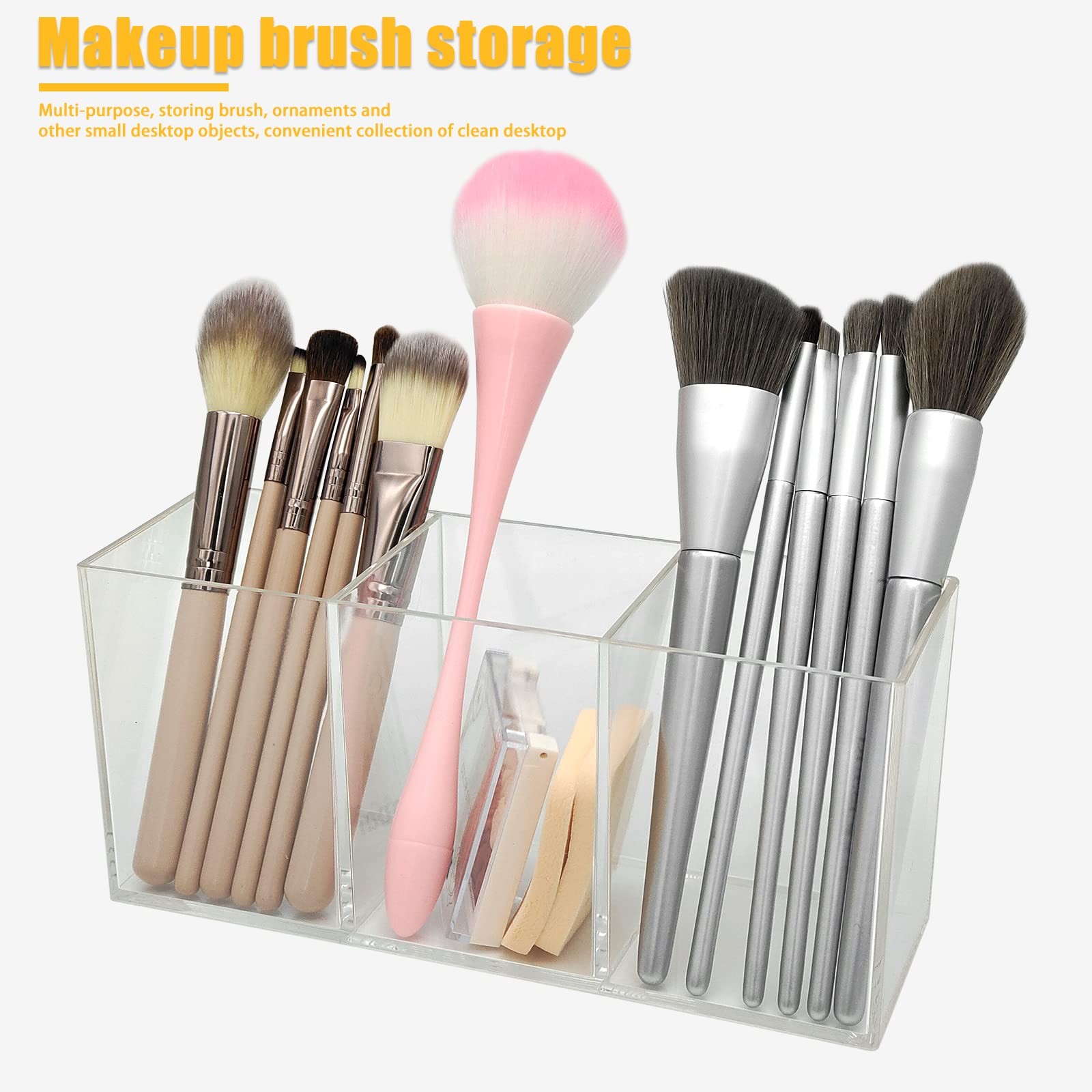 Cerpourt Clear Makeup Brush Organizer,Acrylic Cosmetic Brushes Storage