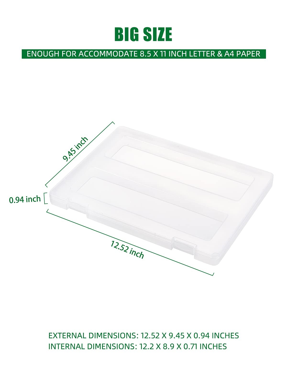 Denkee 4 Pack A4 Paper Organizer Box, Plastic 8×10/16×20, 4 pack, Clear