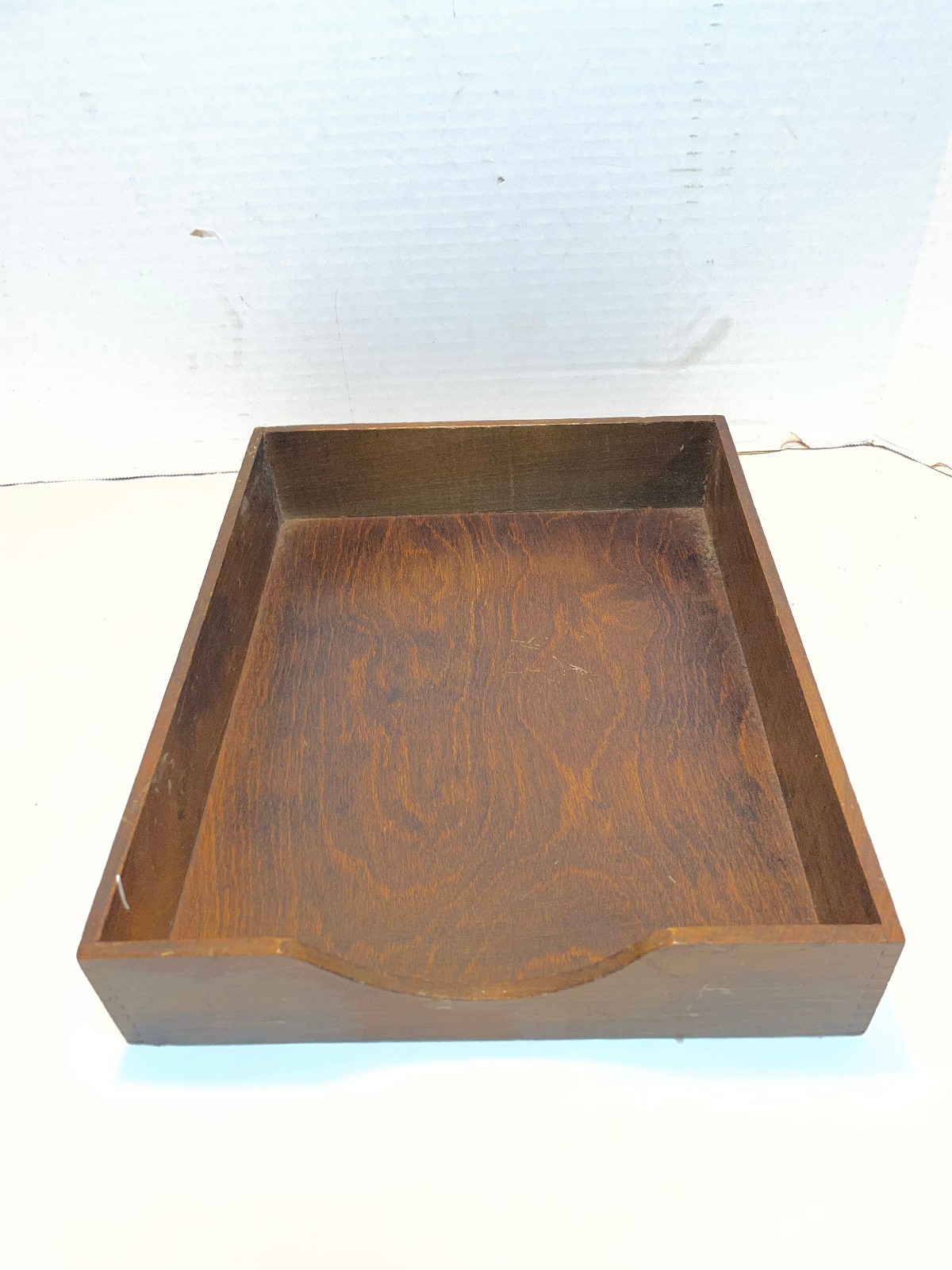 Vintage Hedges Files 1721 Dovetail Wood Box Letter File Desk Paper Tray