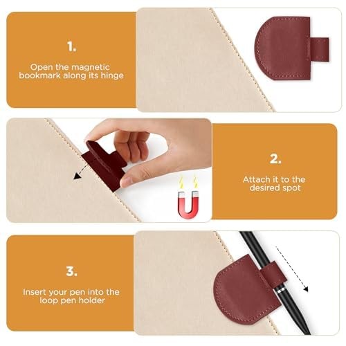 Vane Oak Magnetic Pen Holder for Notebook, Pen Clip for Journal Planner Noteb…