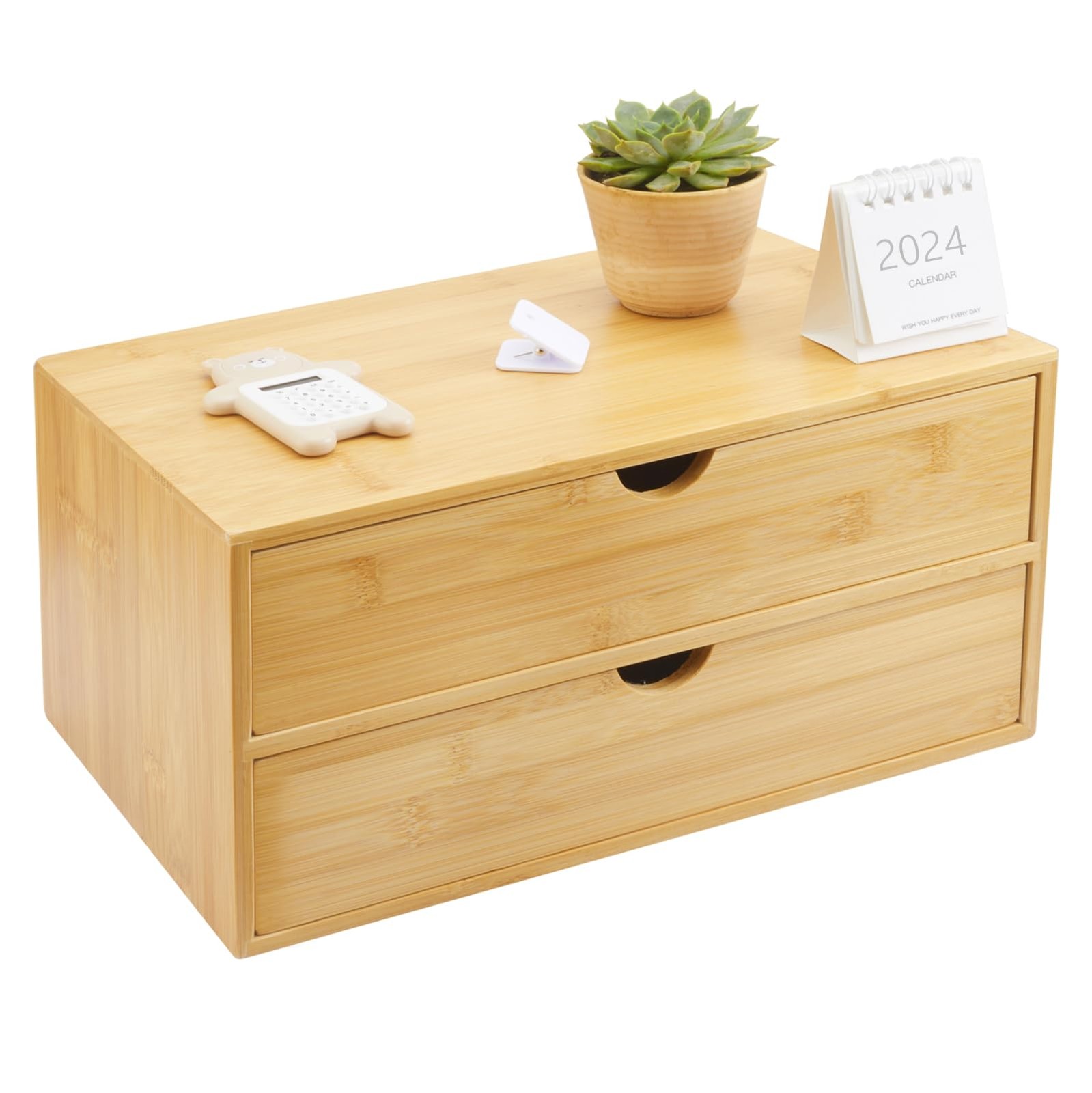 Bamboo Desk Organizer With Drawers Countertop Drawers Counter Storage Box Cor…