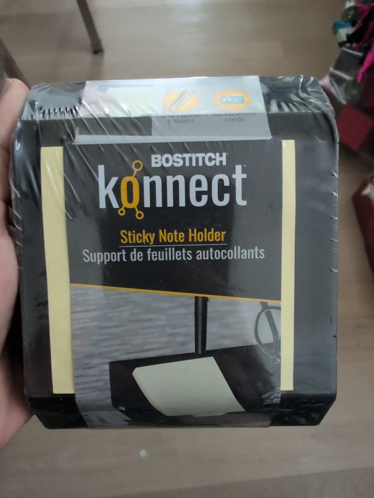 BOSTITCH KONNECT 1 Piece Set-Sticky Note Holder + 3 Storage Bins NEW Black