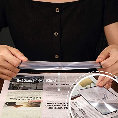 Enhon 3X Page Magnifier 7 x 4.7 Inch Magnifying 8 Count (Pack of 1), Black