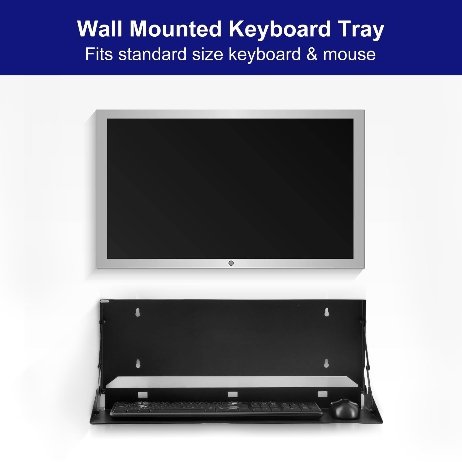Otoolling 1 Pcs 24 Inch Keyboard Wall Mount Foldable Fits Standard Black