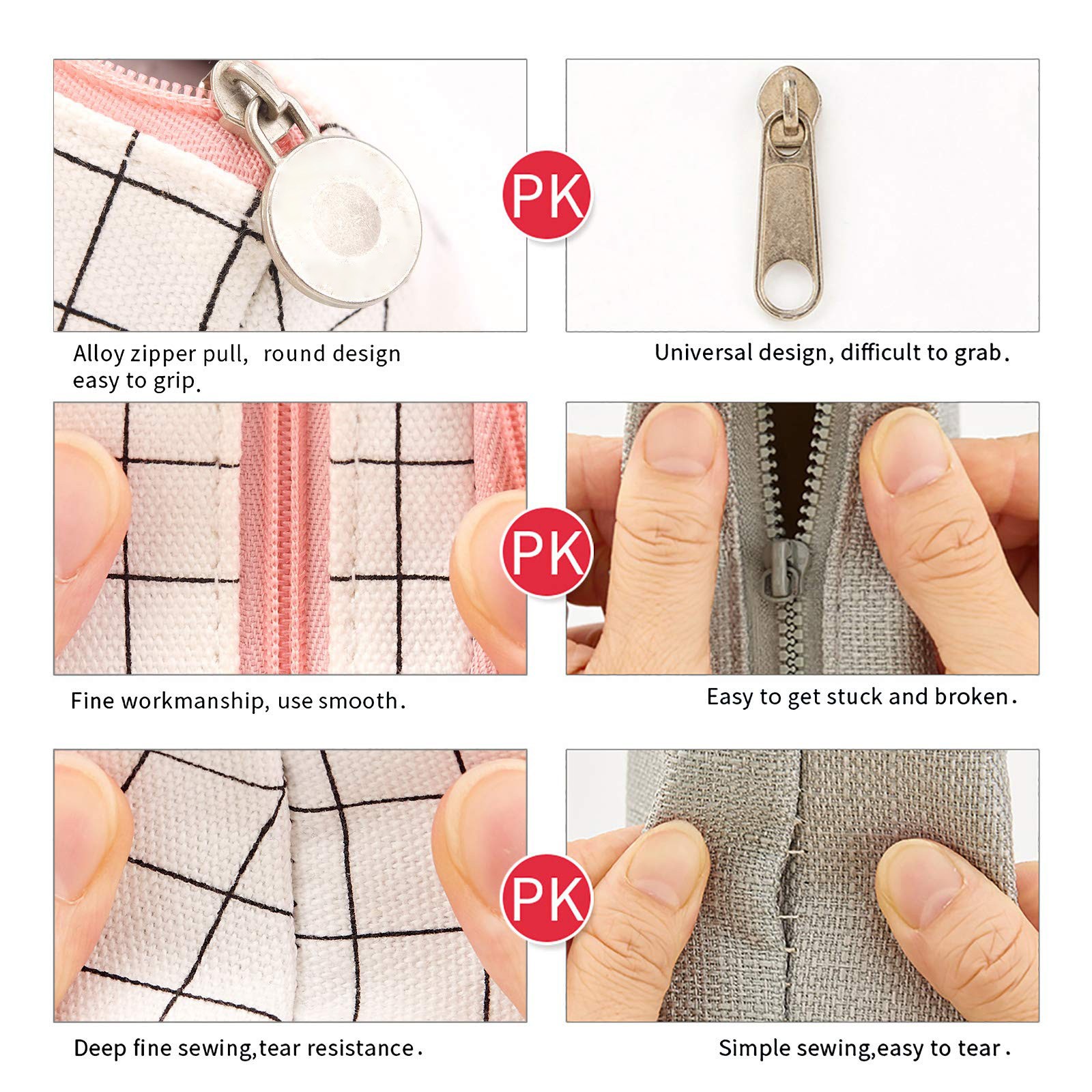 Durable Pen Pouch, Big Capacity Organizer, Stationery, Pink