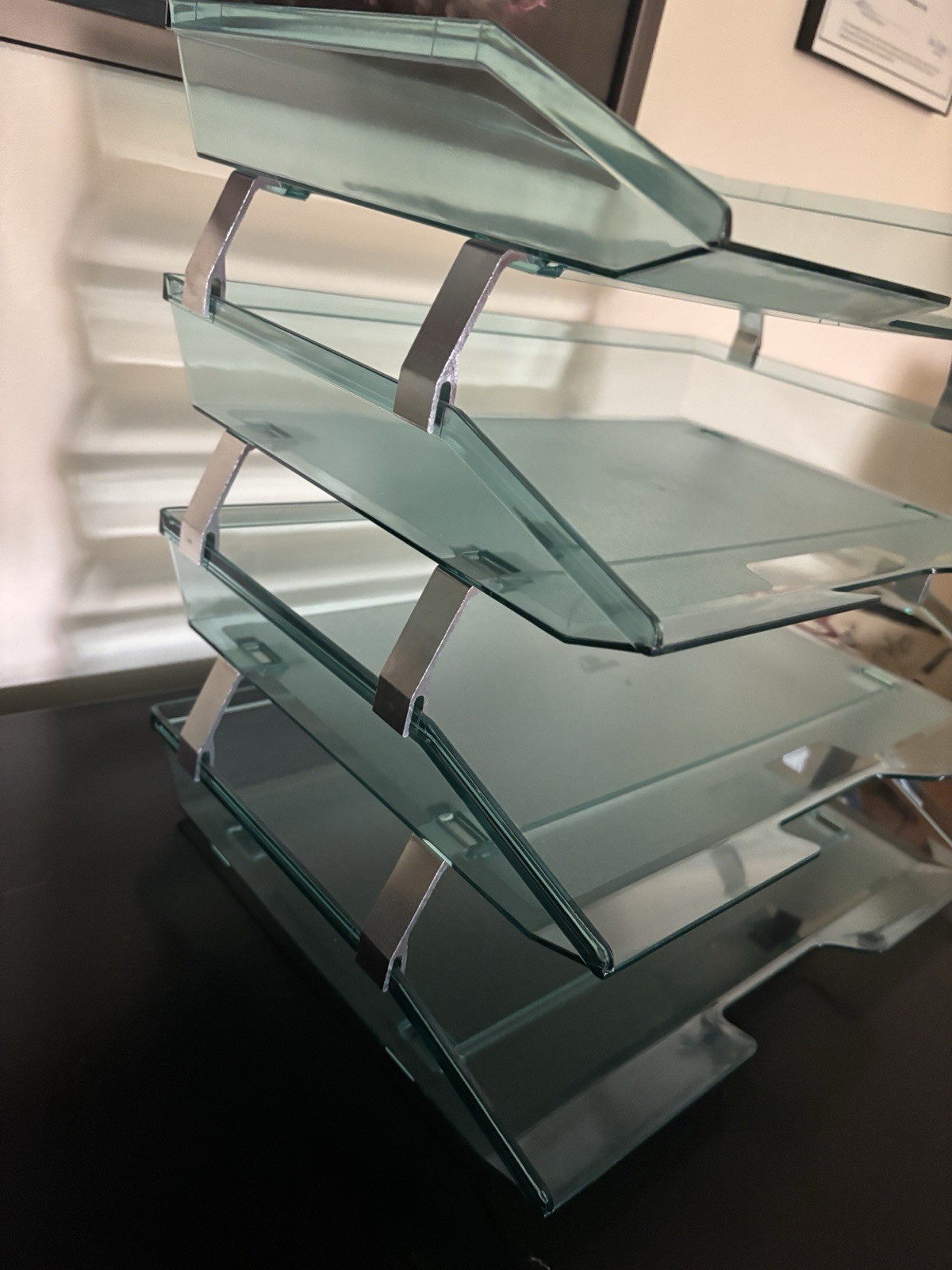 Green 4 – Tier Side Load Letter Tray Facility Desktop File Organizer Letter Size