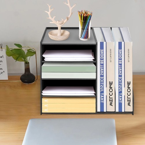 PVC File Organizer for Desk, 6 Tier Desk Organizer Paper Tray 15.35″ x 12.16″