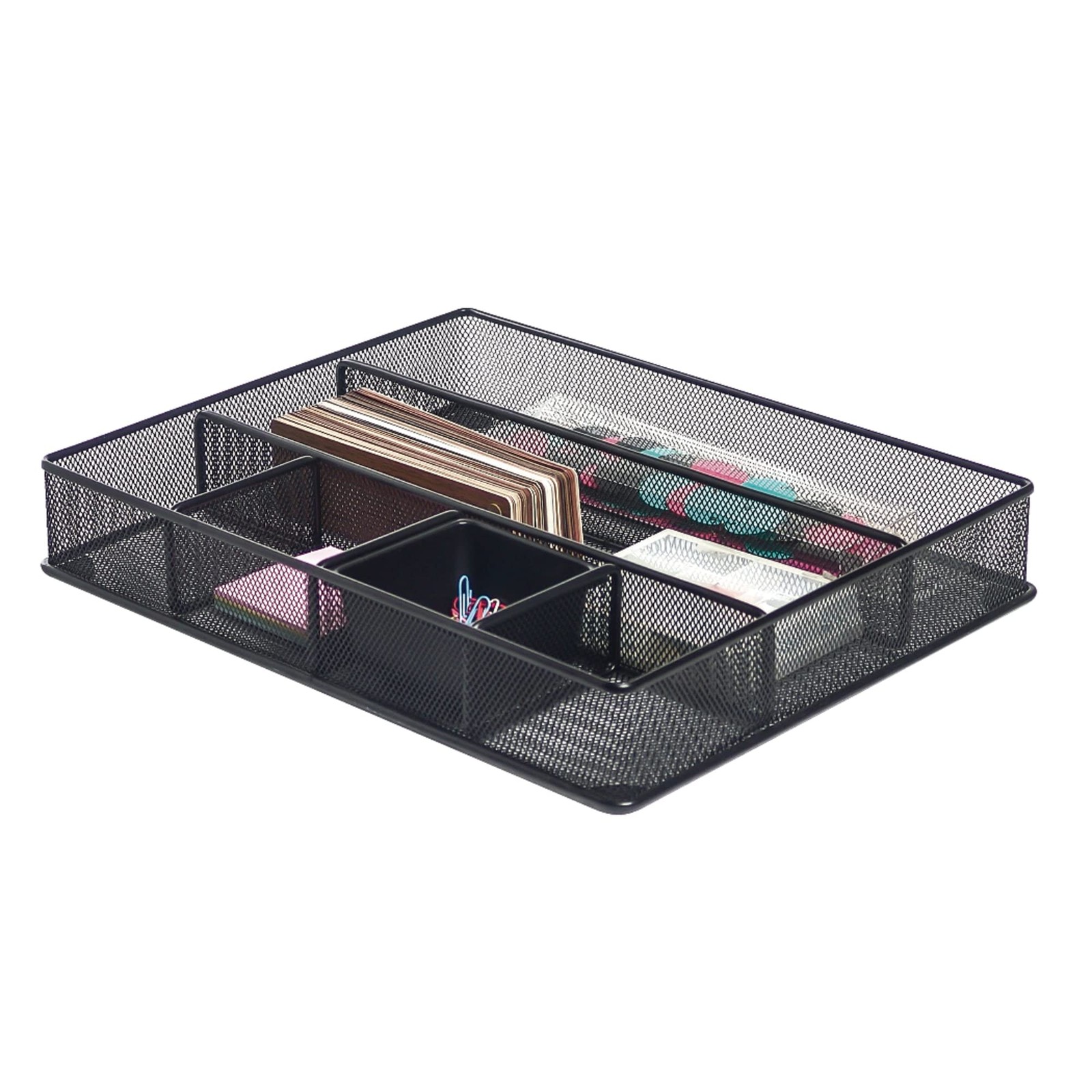 Office Depot Brenton Studio™ Metro Mesh Large Drawer Organizer, 2 True, Black