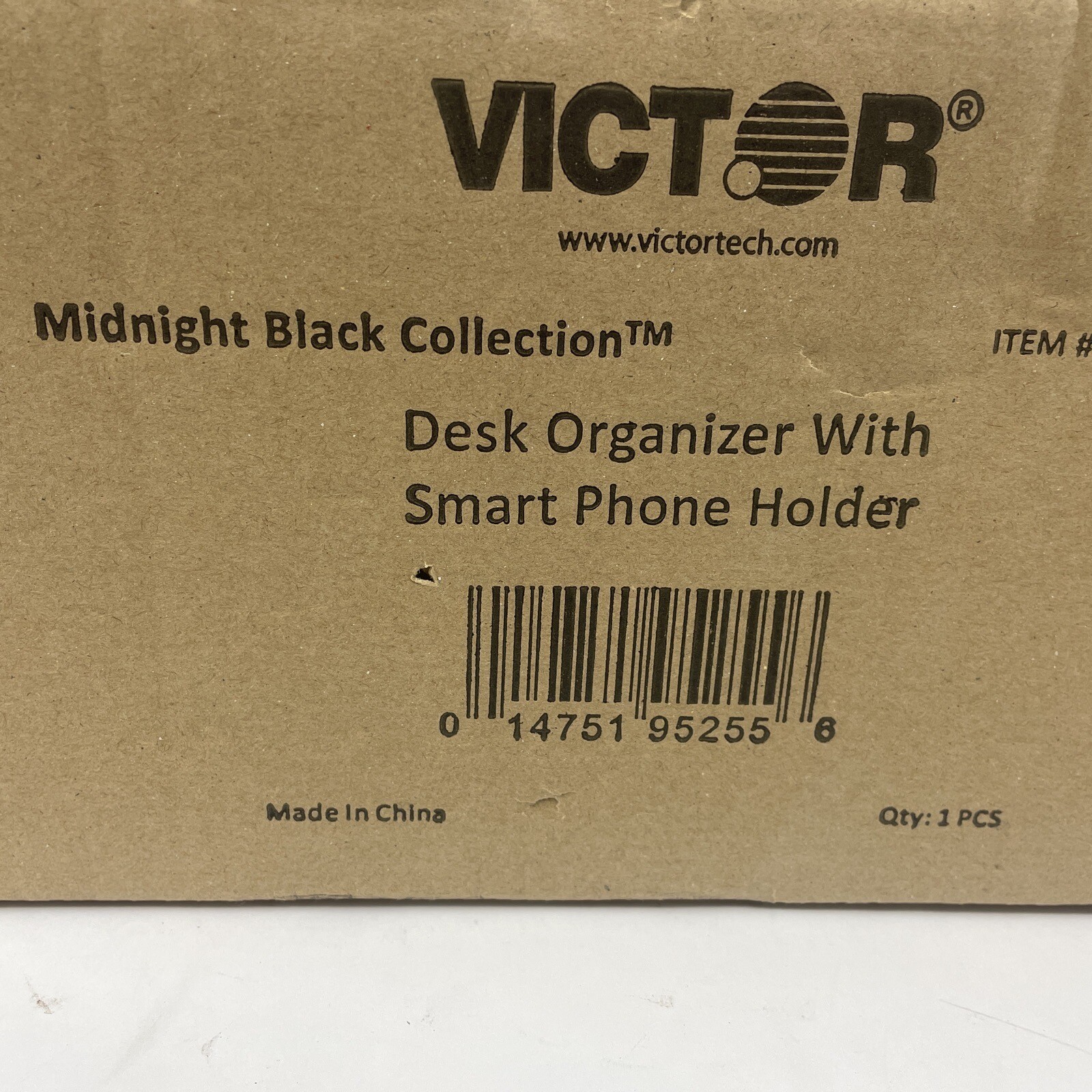 Victor Desk Organizer with Smart Phone Holder Wood Desktop Storage Black – NEW