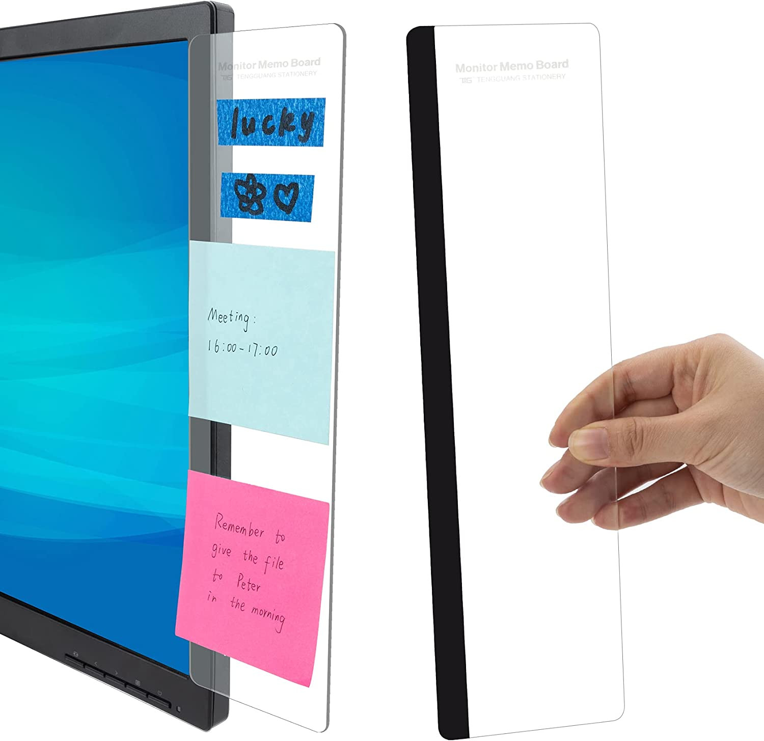 MDOZQ Office Desk Accessories 2Pcs Computer Monitor Memo Board Message Board Sup