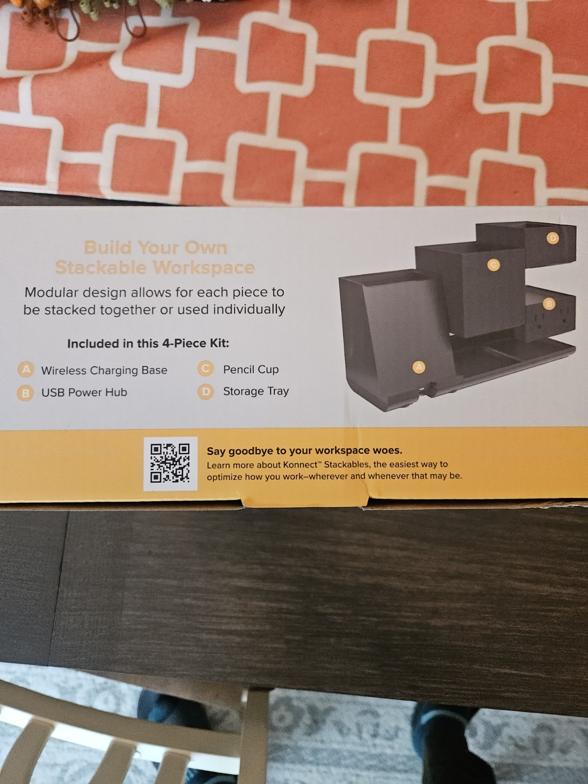 Bostitch Konnect 4-Piece Wireless Desktop Charging Desk Organizer NEW!
