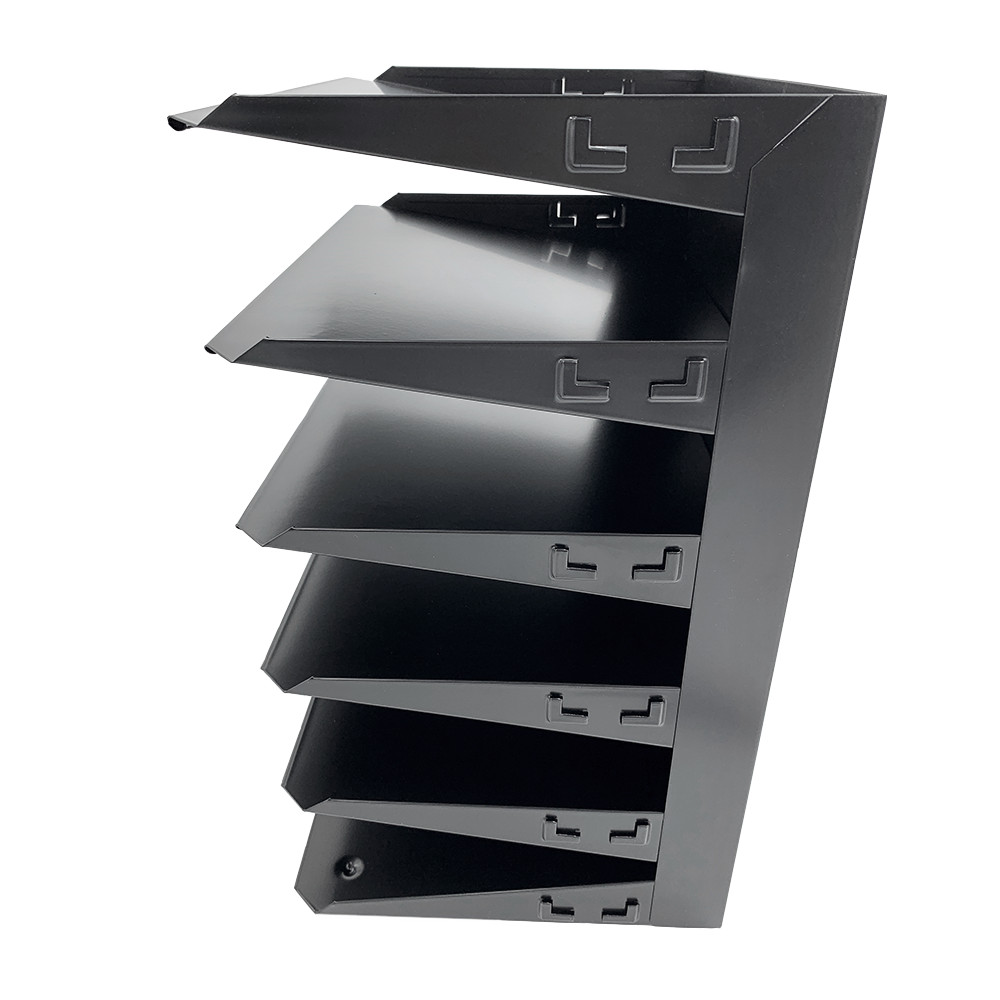 Huron Horizontal 6 Slot Steel Desk Organizer/Sorter Black HASZ0157