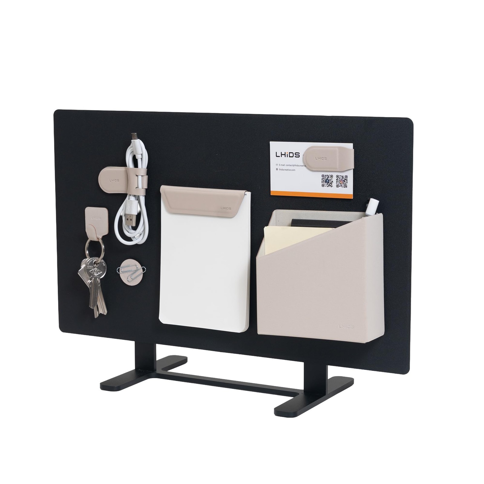 Magnetic Desk Organizer Divider, 16.5″ Metal Desktop Stand with Board, Paper …
