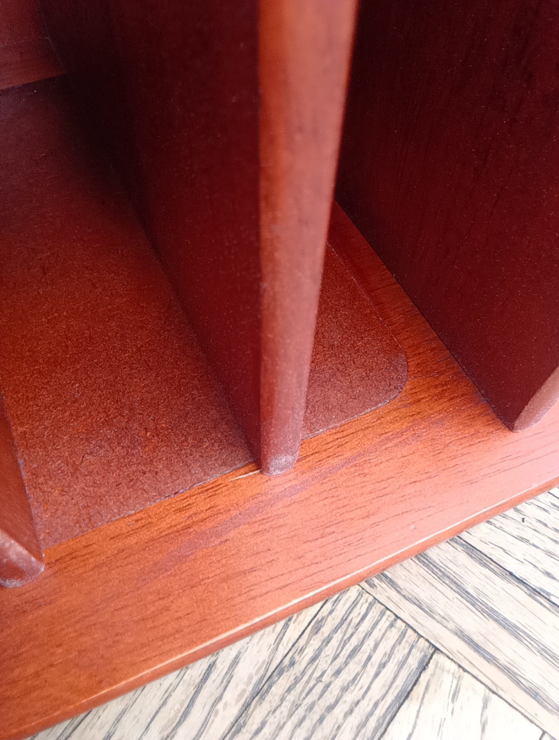 Vintage REAL Wood Leatherette Rattan Desktop Document & Mail Organizer RARE VNC