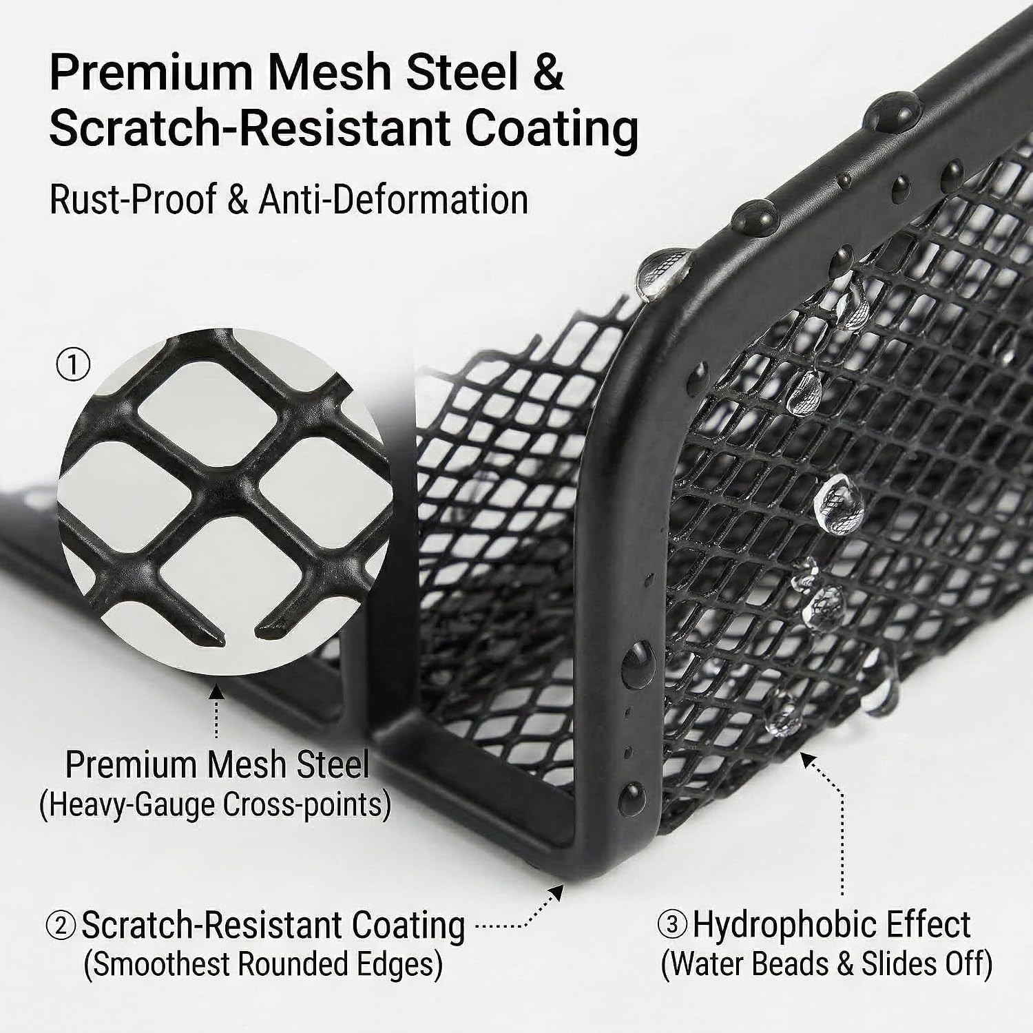 Mail Organizer for Desk, 3-Slot Mesh Metal Mail Holder Countertop, Letter Holder