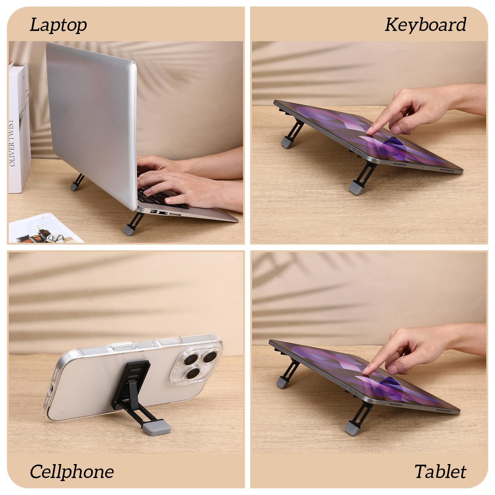 4 Pcs Portable Laptop Stand for Desk Foldable Keyboard Riser Ergonomic…