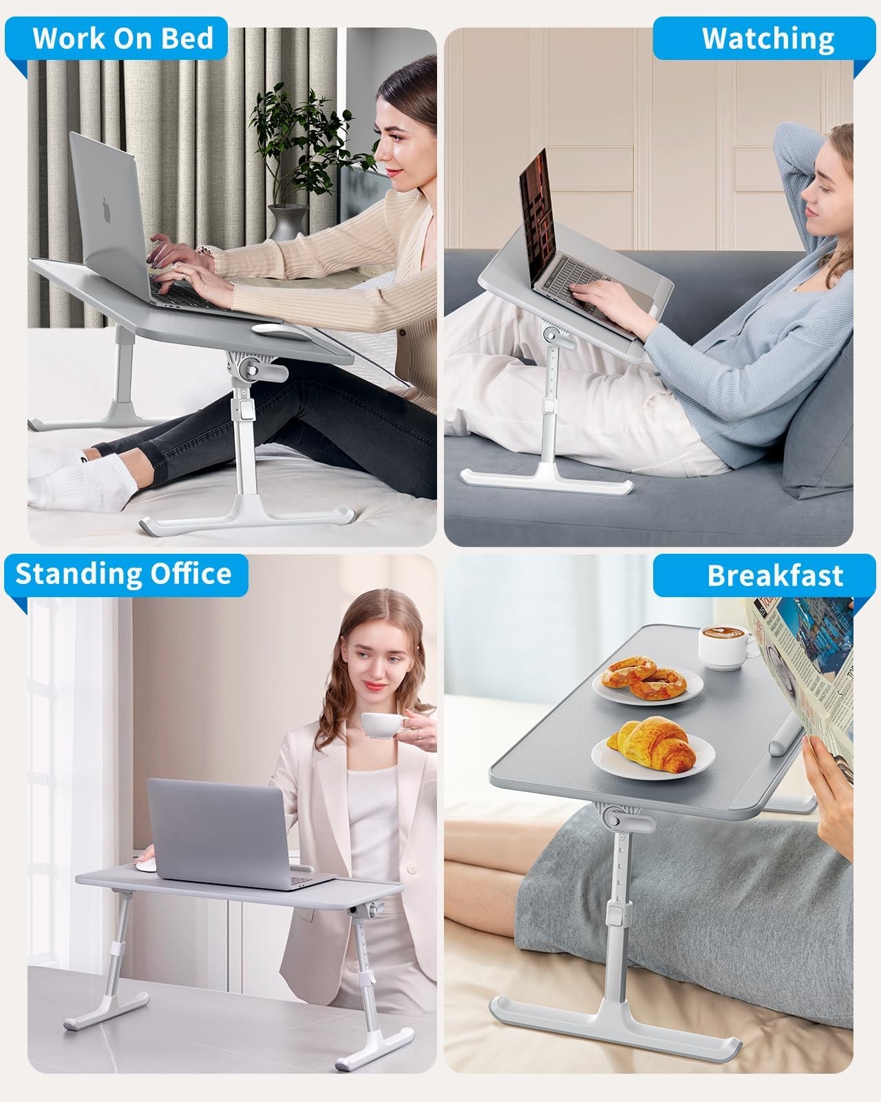 Non-Slip Leather Lap Desk – Portable Lightweight Laptop Bed Tray Table for Writi