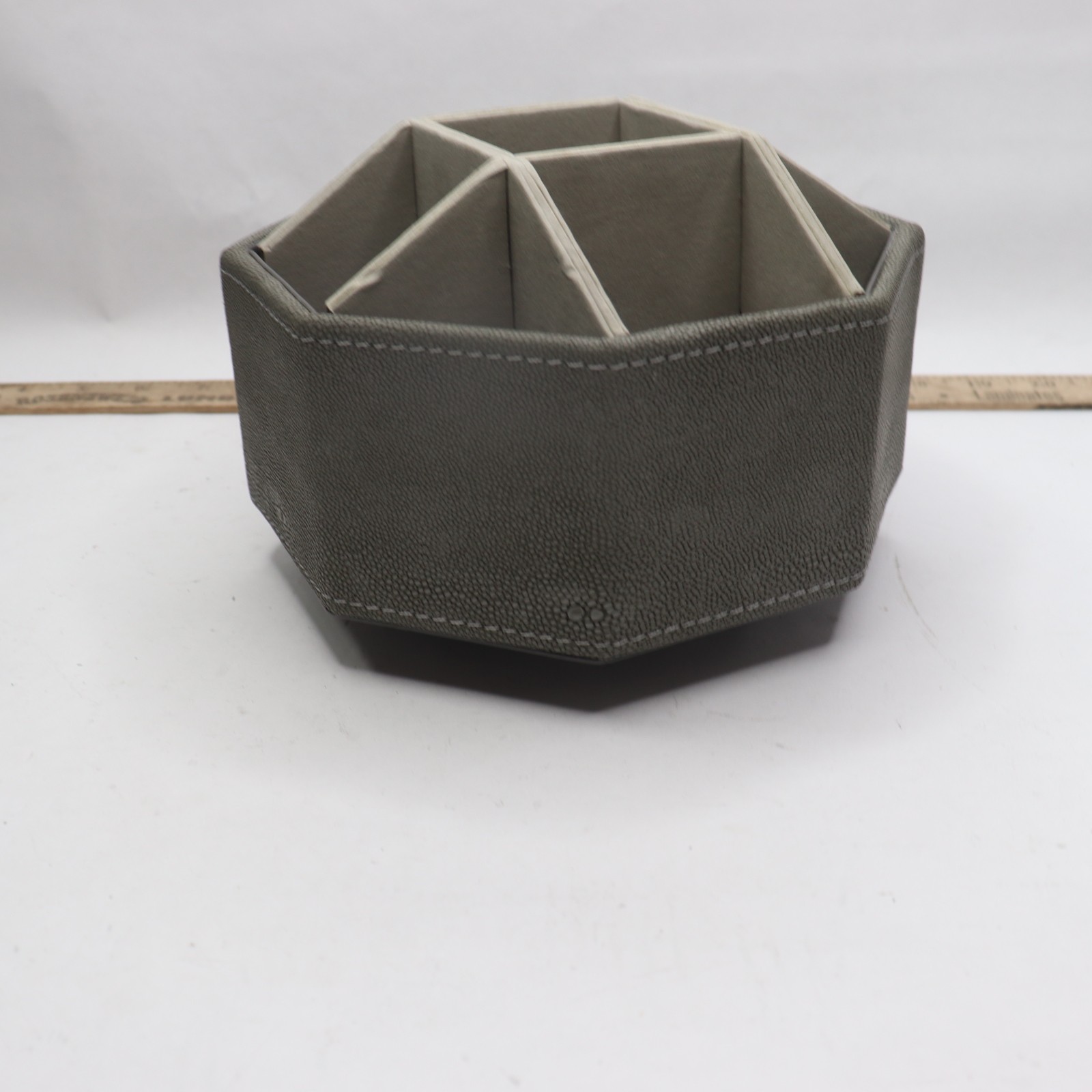 Faux Leather Desk Organizer Engineered Wood
