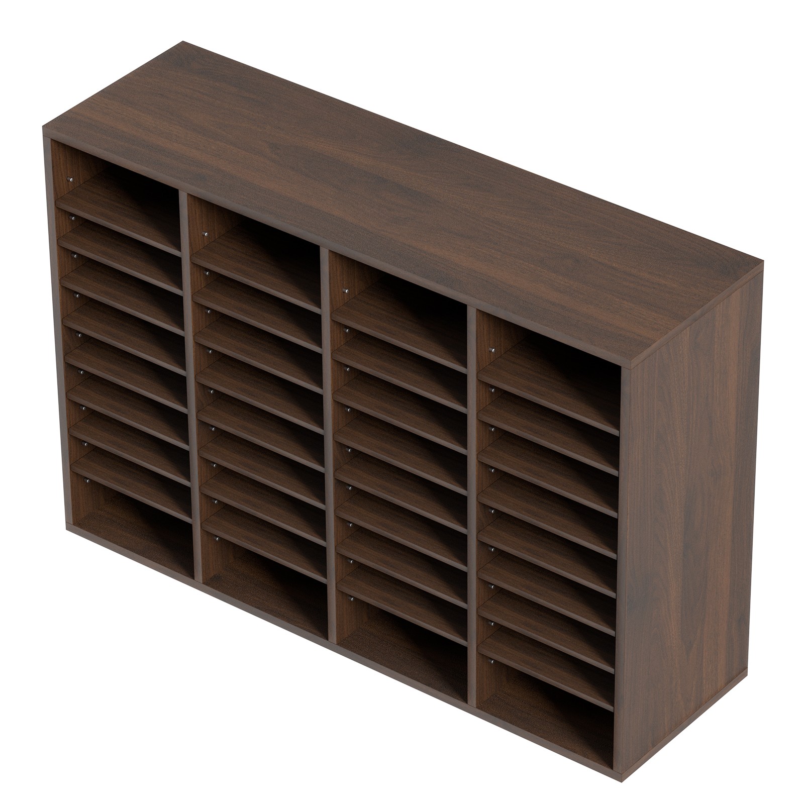 VEVOR Wood Literature Organizer Adjustable File Sorter 36 Compartments Brown