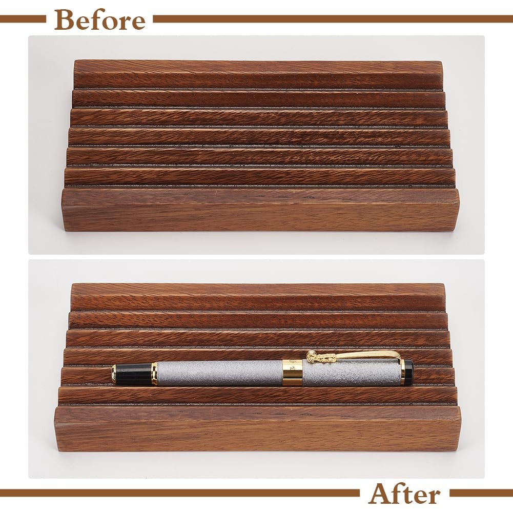 Walnut Horizontal Pen Holder Rectangle Pen Holder Wooden Desk Organizer Penci…