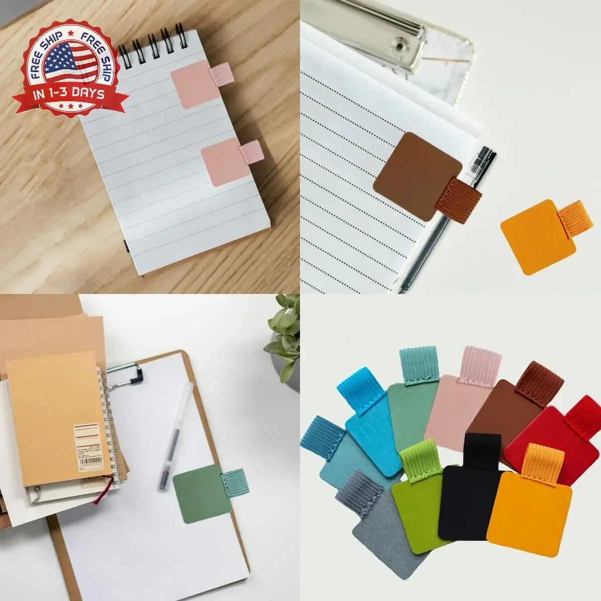 10 Pack Self-Adhesive Pen Loop Holder, Pen Loop Holder Set with 10 Colors, Mixed