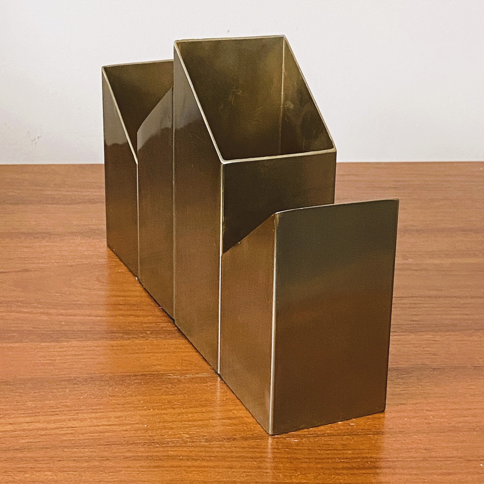 Nate Berkus Asymmetrical Desk Organizer, Brass With Brushed Finish