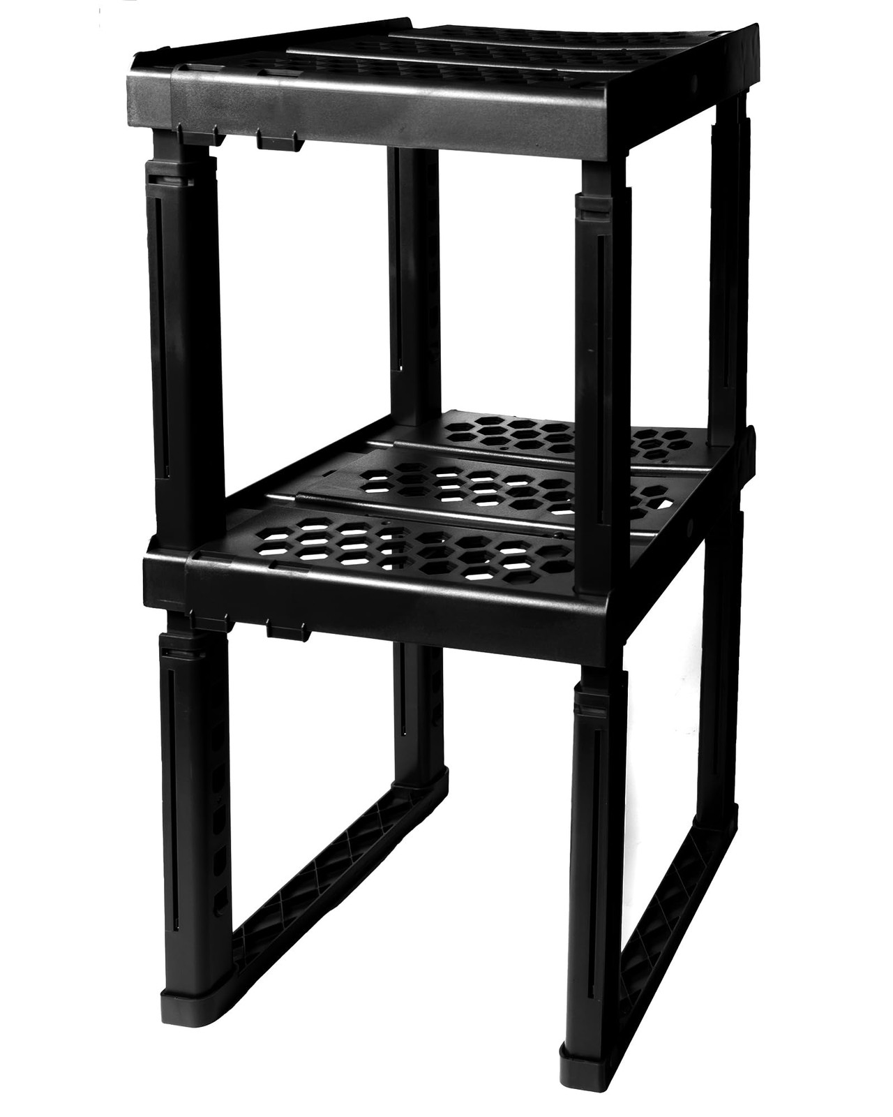 Locker Organizer Shelf， 12 inches x 14 x 9.5 inches, Black 2 Pack