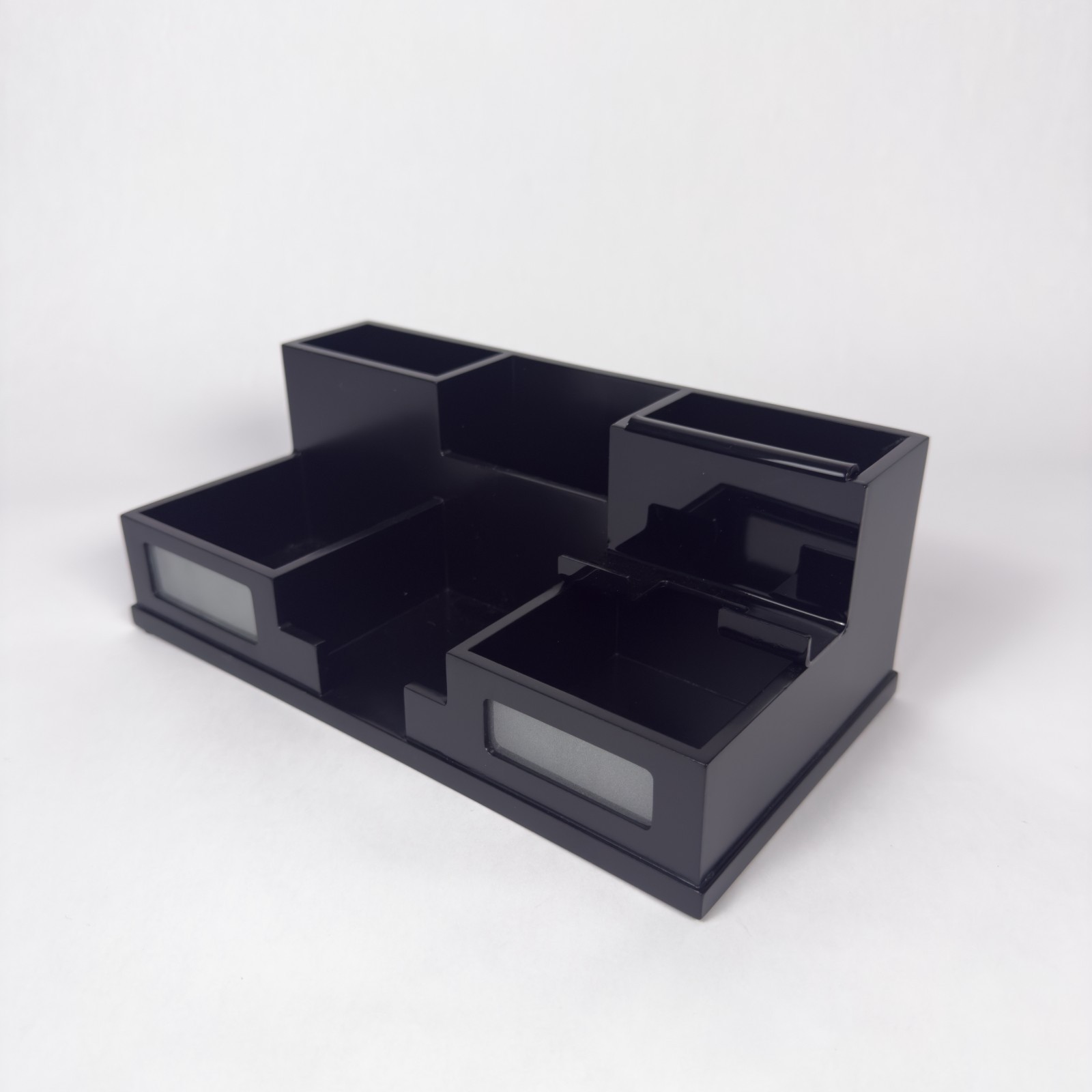 Victor Desk Organizer with Phone & Pen Holder Wood Storage Box for Office Black