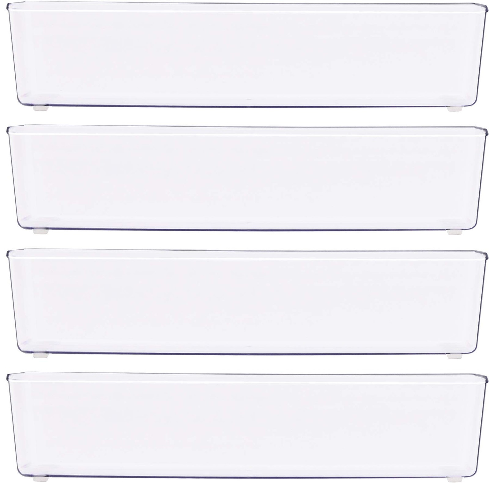Simple Houseware Clear Drawer Organizer for Office Bin Desk Large Size,