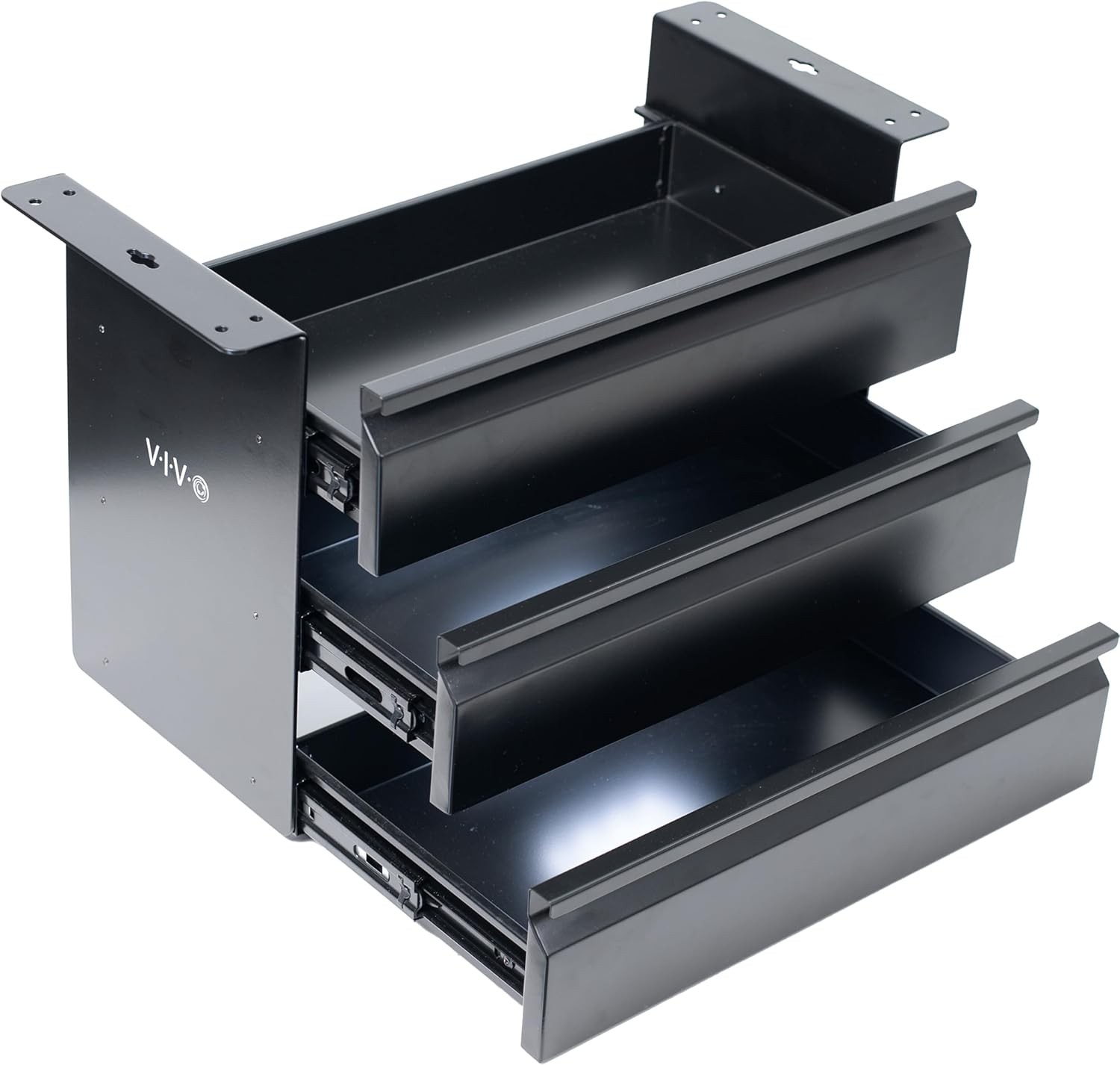 VIVO 16 in Slide Out Dual Tier Under Desk Storage Drawer