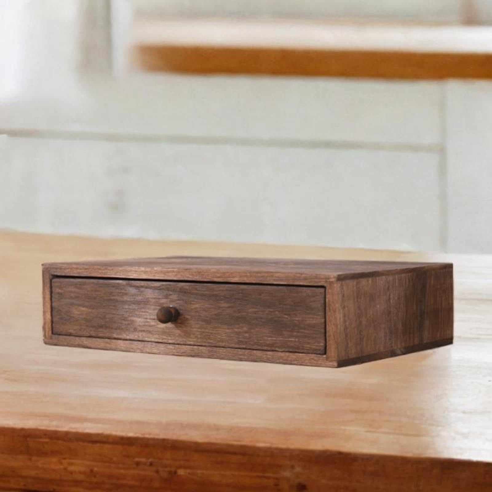IEUDNS Wood Desktop Organizer Office Supplies 10.24inchx7.09inch, 1 drawer