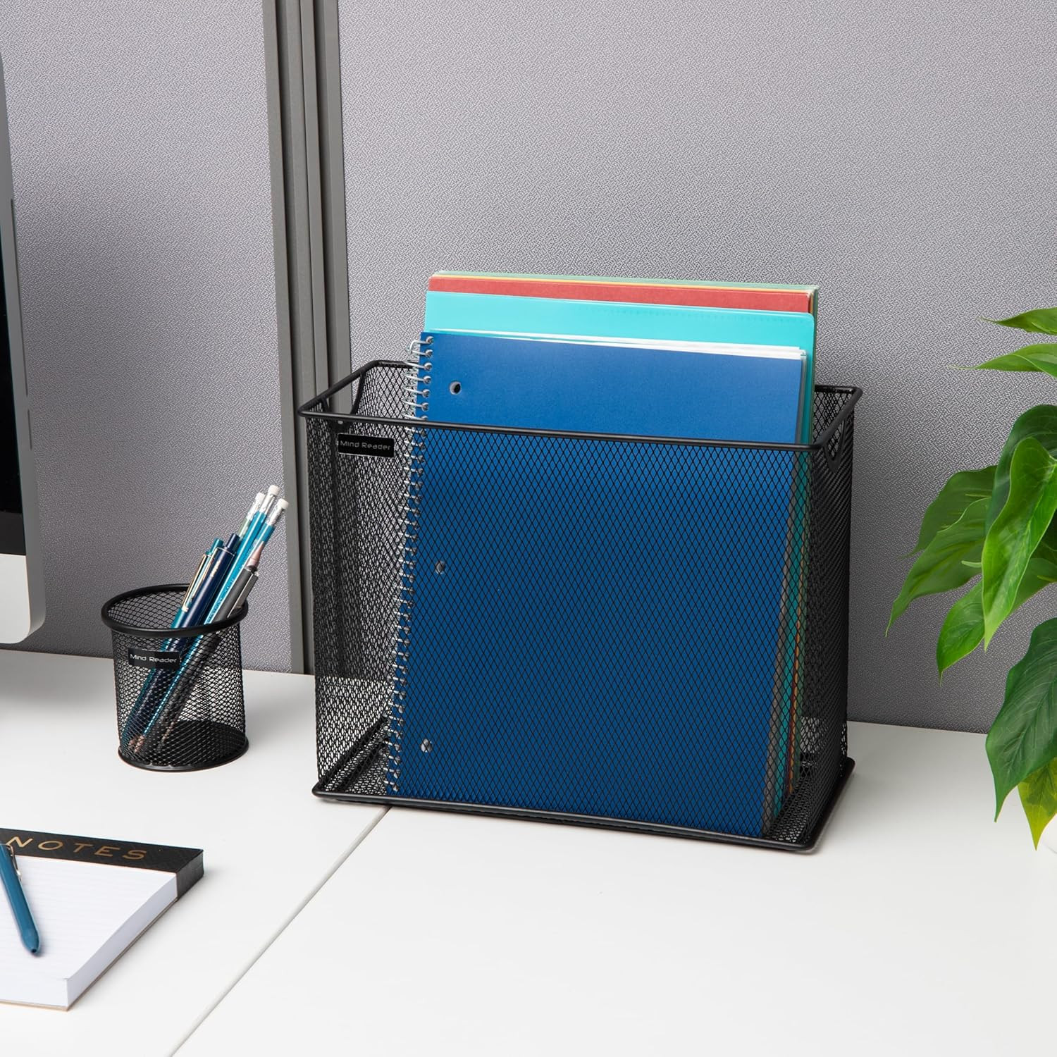 Vertical File Storage, Desktop Organizer, Hanging Files, Office, Metal Mesh, 12.