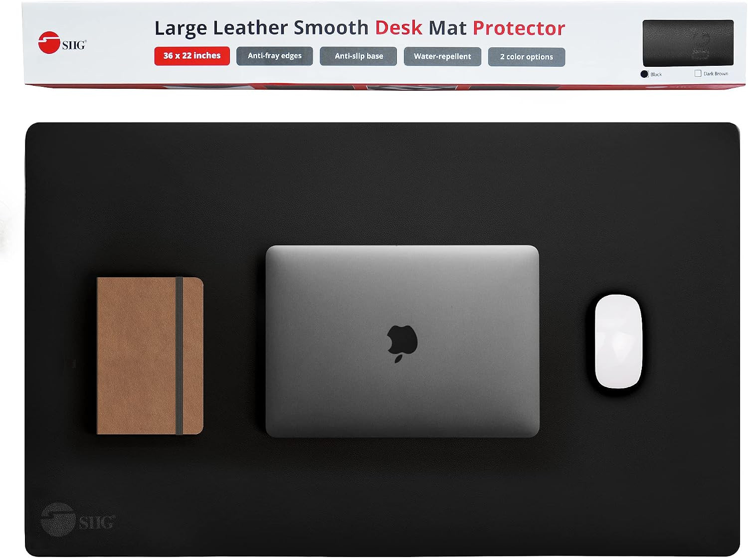 Extra Large Desk Mat on Top of Desk Blotter Protector – 36″ X 22″ Vegan Leather