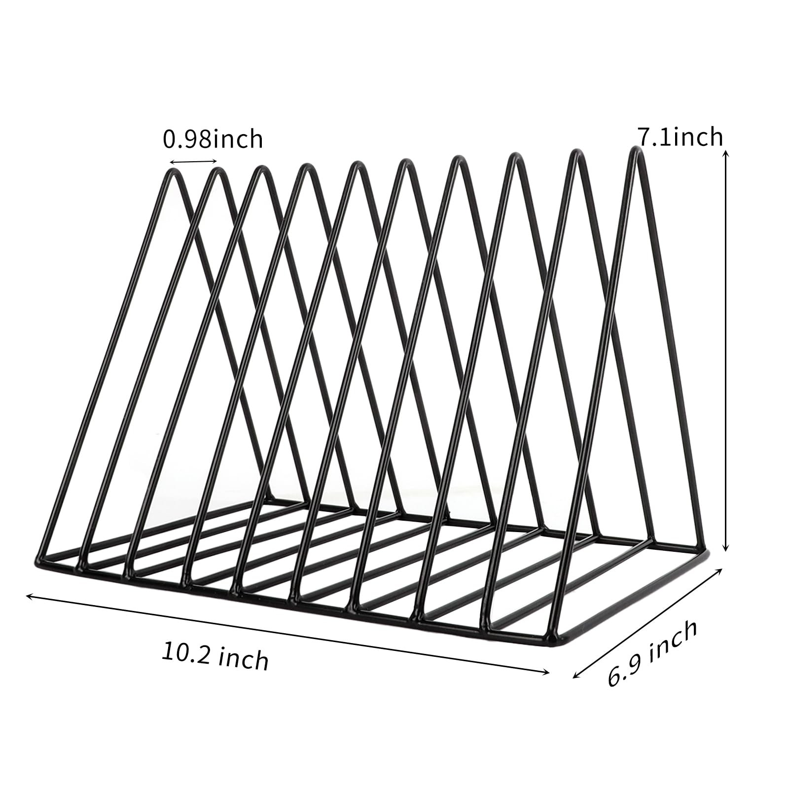 Vinyl Record Holder Storage, 9 Slot Metal Magazine Book Album Display Rack, S…