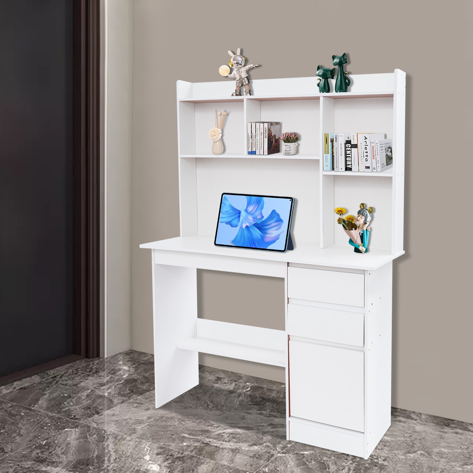 Home Office Desk, Modern Computer Desk, Rectangular Wood Office Desk