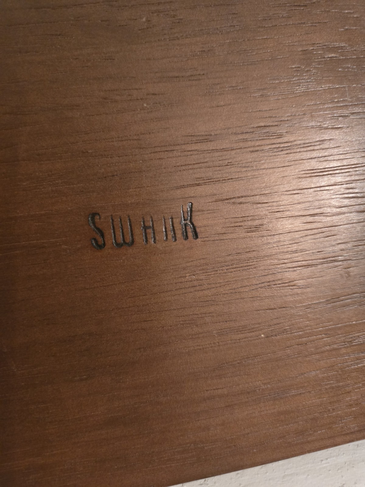 VTG Swank Wood Desk Valet, Organizer with Brass Details. 17.5 x 4.5.