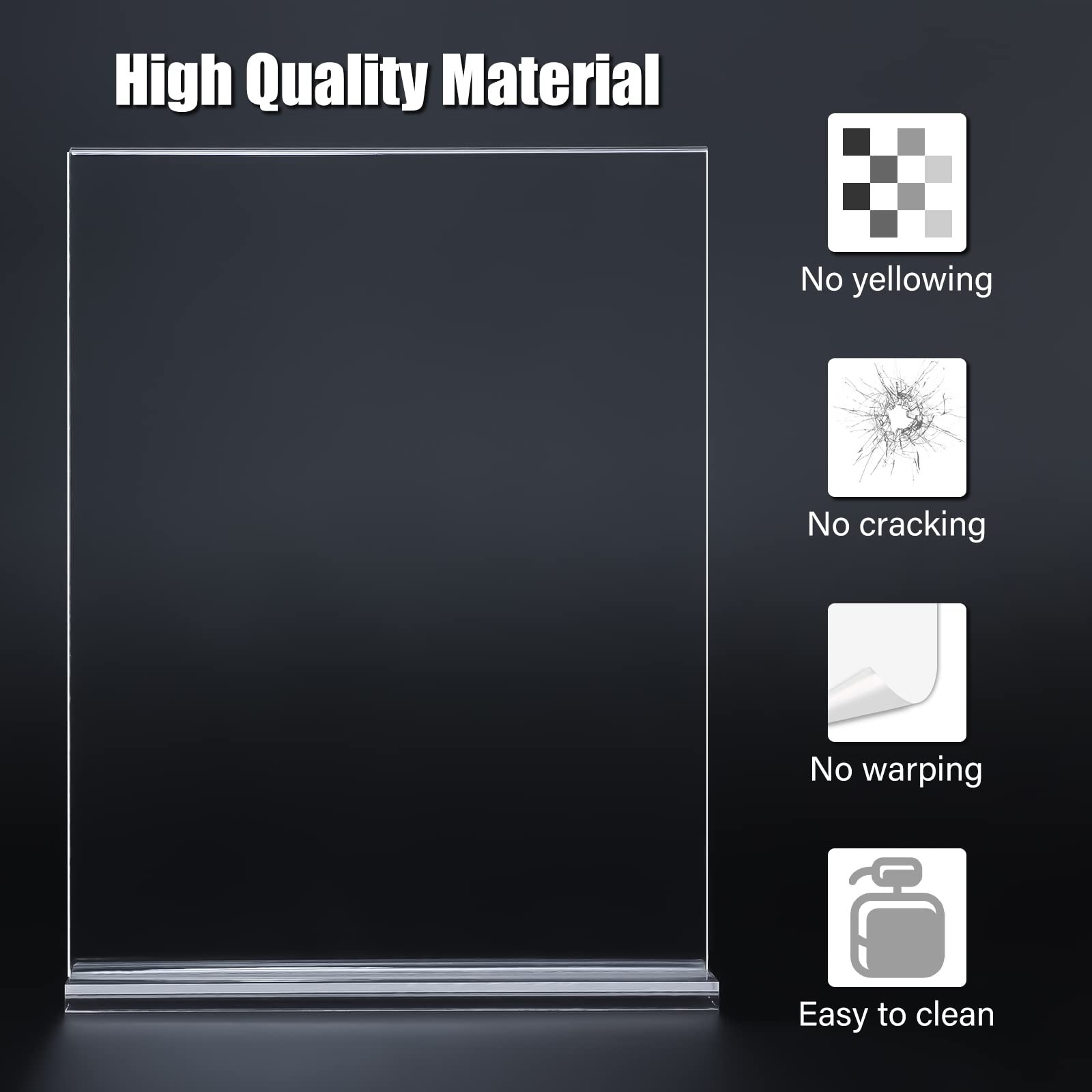 xydstay 6pack Acrylic Sign Holder 8.5 X 11, Vertical T Shape Clear
